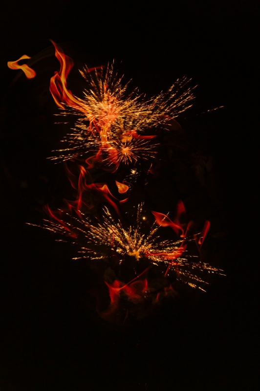 Fireworks in the Night Sky #18 by artist Michael Wright